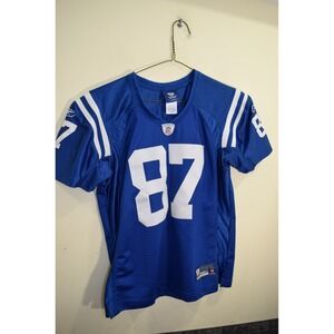 Indianapolis Colts Jersey WOMENS M Blue White Reebok On Field Reggie Wayne #87